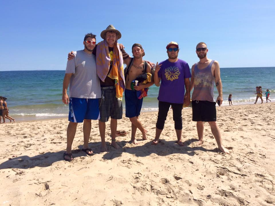 Greener Grounds at the beach before their Boston show