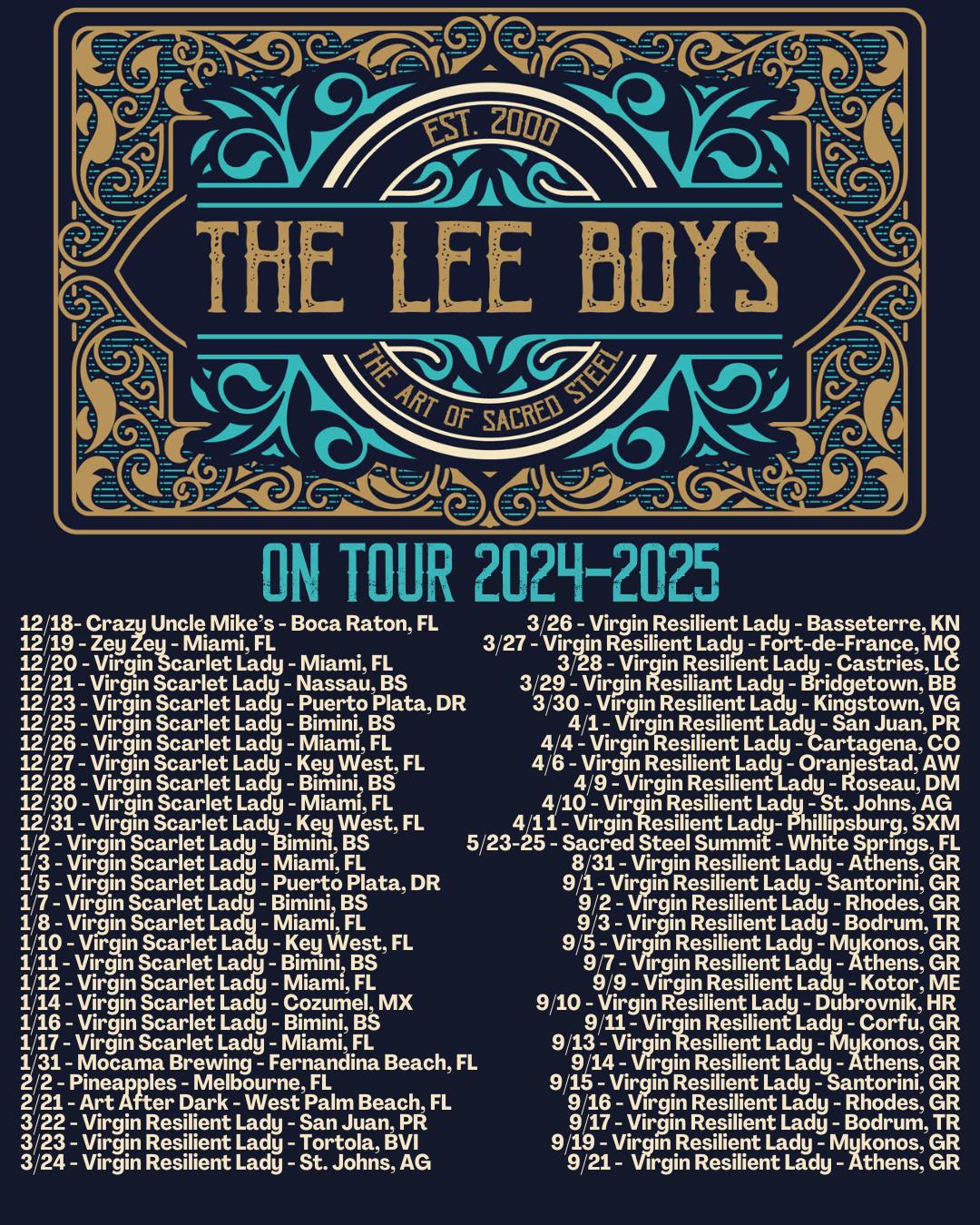 The Lee Boys: Some Landside Shows and LOTS on Virgin Voyages