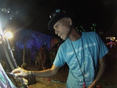 Hal Bailstein painting at the Blueberry Patch