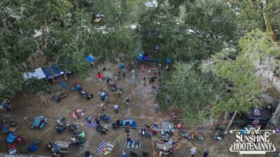 aerial of the area between stages - Sunshine Hootenanny '25. ๐ธ: Brier Media Event Photography